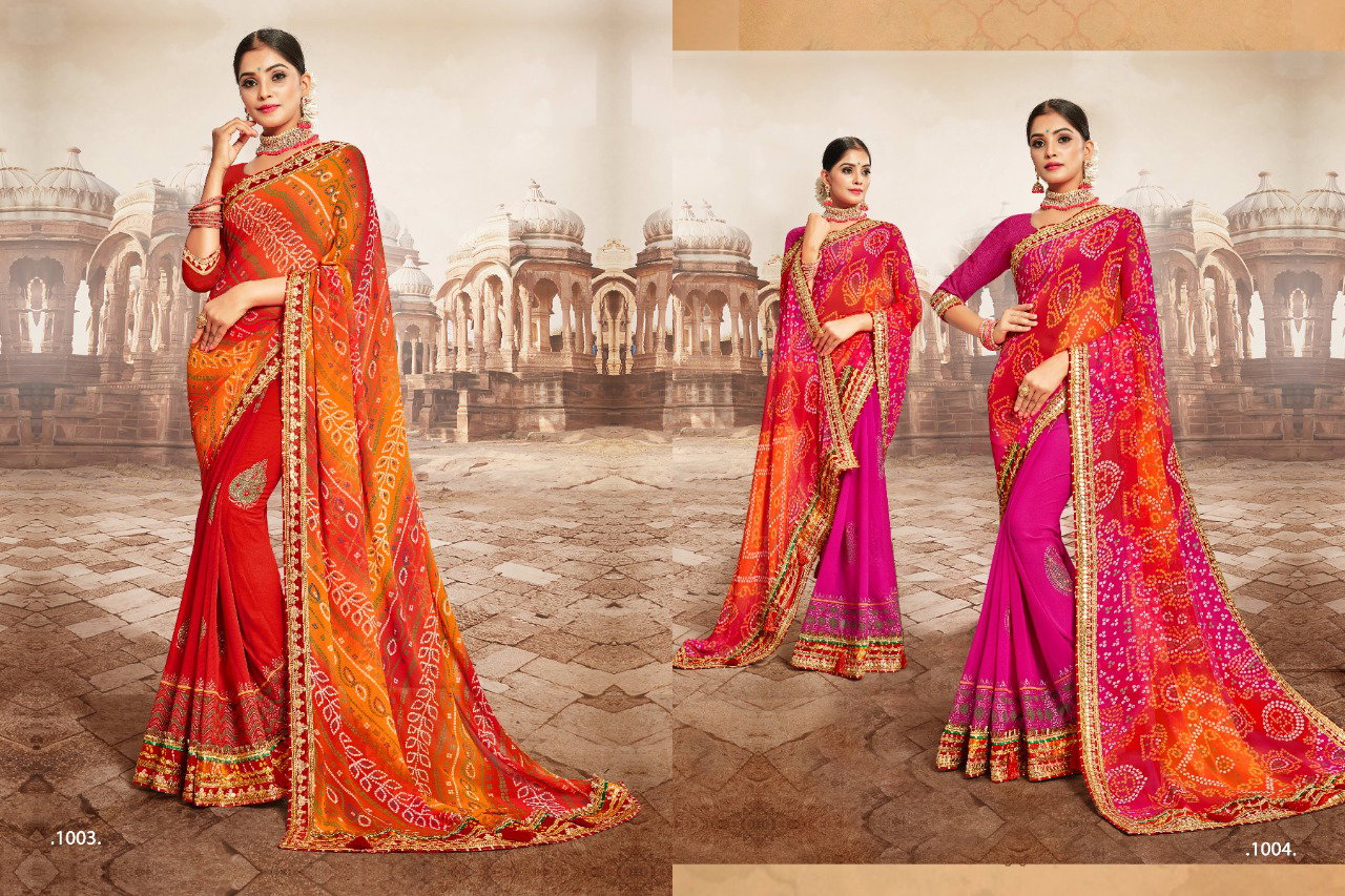 Jalnidhi Sangini Georgette Bandhani Printed Saree Collection