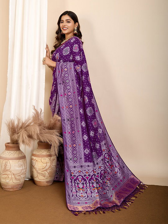 Maahi 170 Party Wear Minakari Weaving Worked Pure Silk Saree with Un Stitched Blouse 
