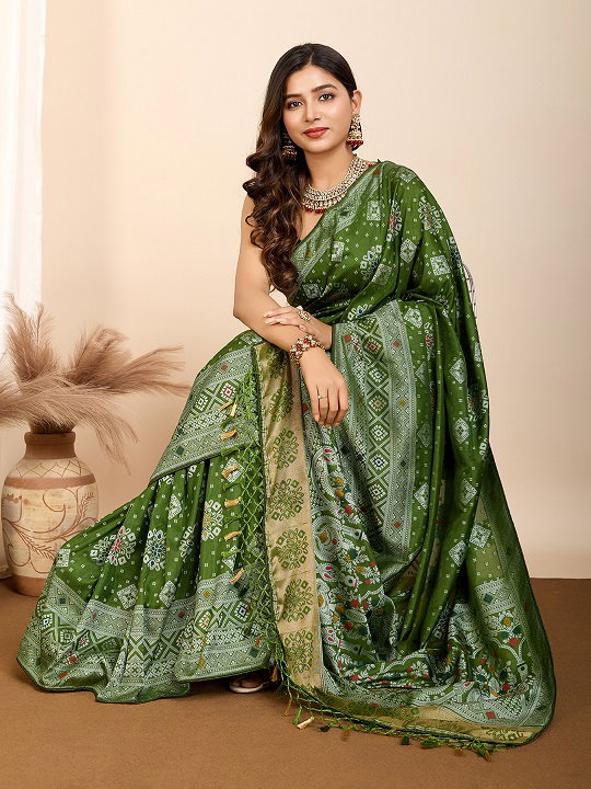Maahi 170 Party Wear Minakari Weaving Worked Pure Silk Saree with Un Stitched Blouse 