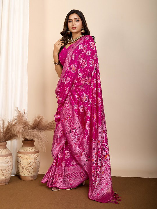 Maahi 170 Party Wear Minakari Weaving Worked Pure Silk Saree with Un Stitched Blouse 