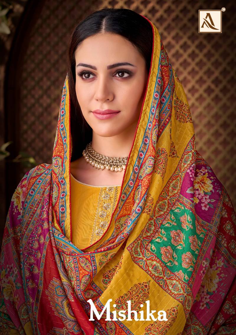 Alok Mishika Zam Fancy Embroidered Dress Material Collection
