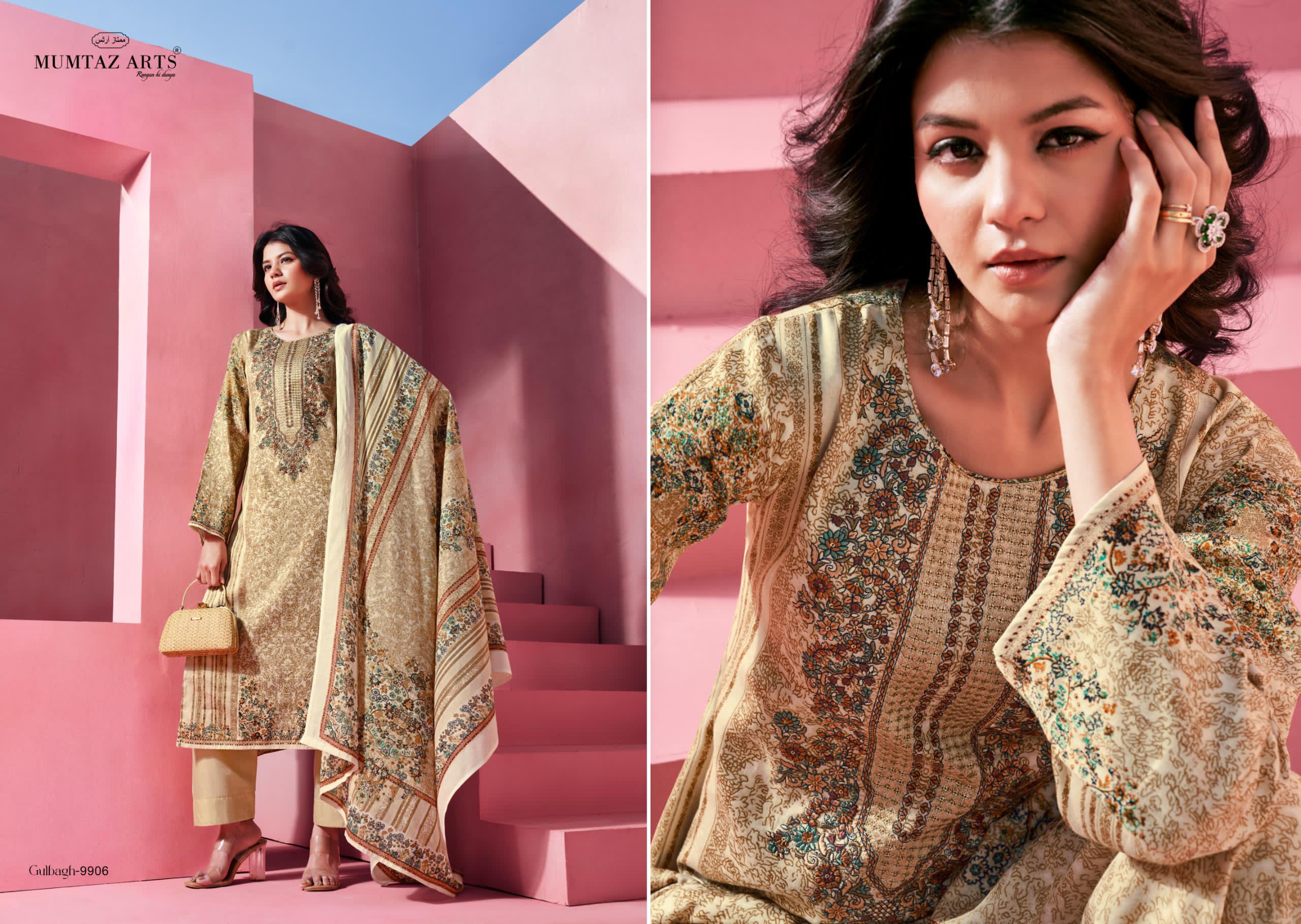 Mumtaz Gulbagh 9901 Series Jam Satin Digital Printed Dress Material