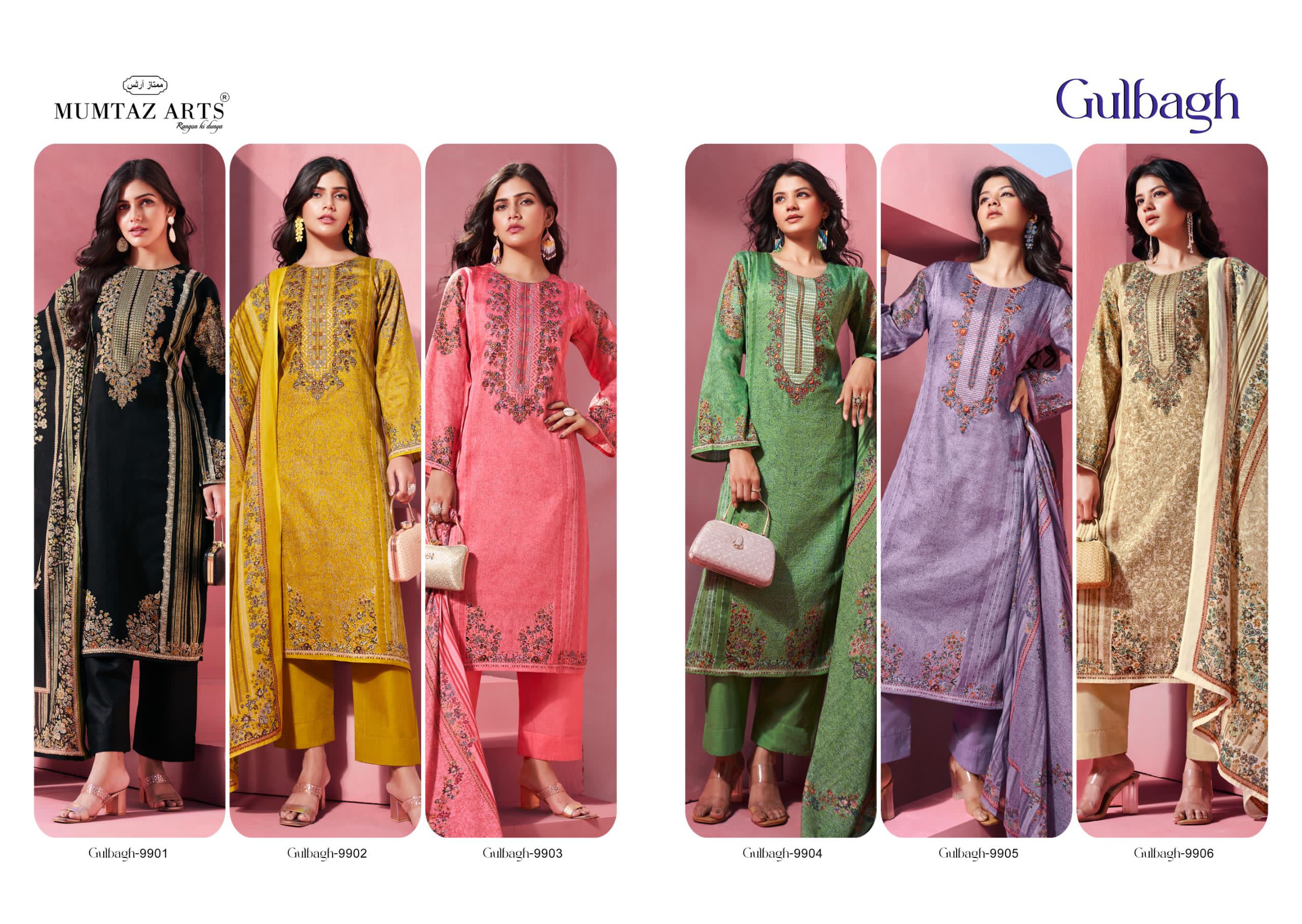 Mumtaz Gulbagh 9901 Series Jam Satin Digital Printed Dress Material