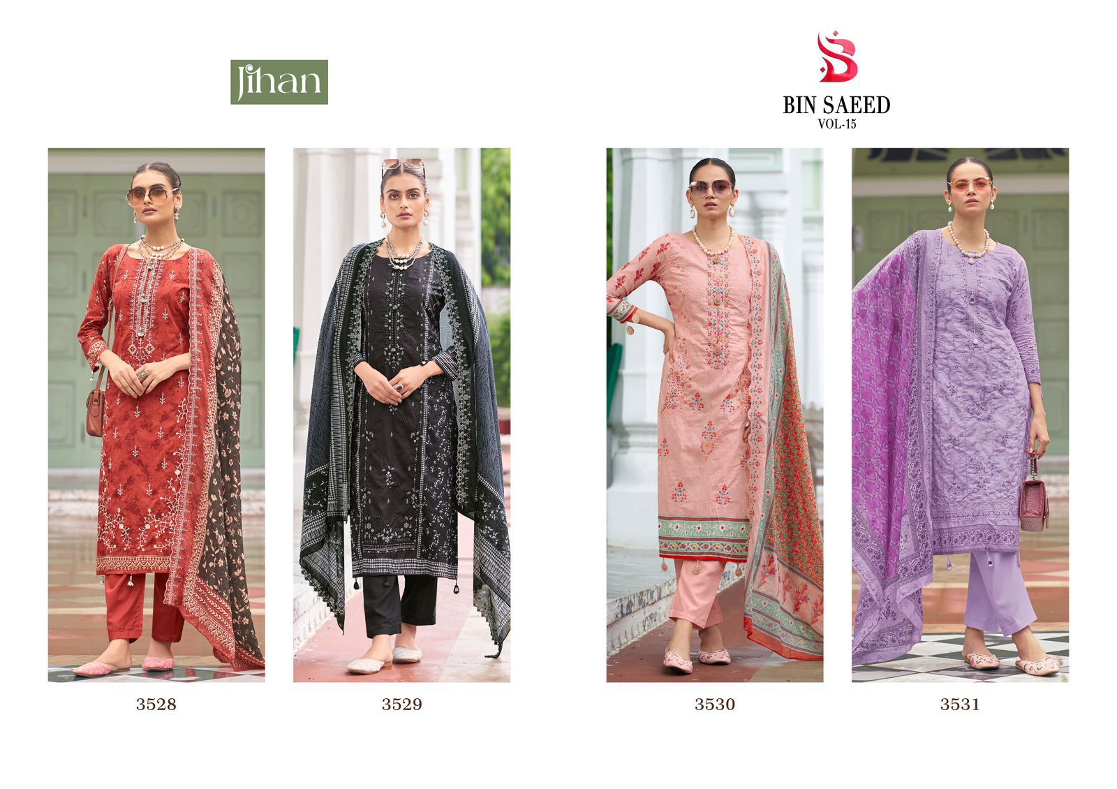 Jihan Bin Saeed Vol 15 Lawn Printed Dress Material Collection