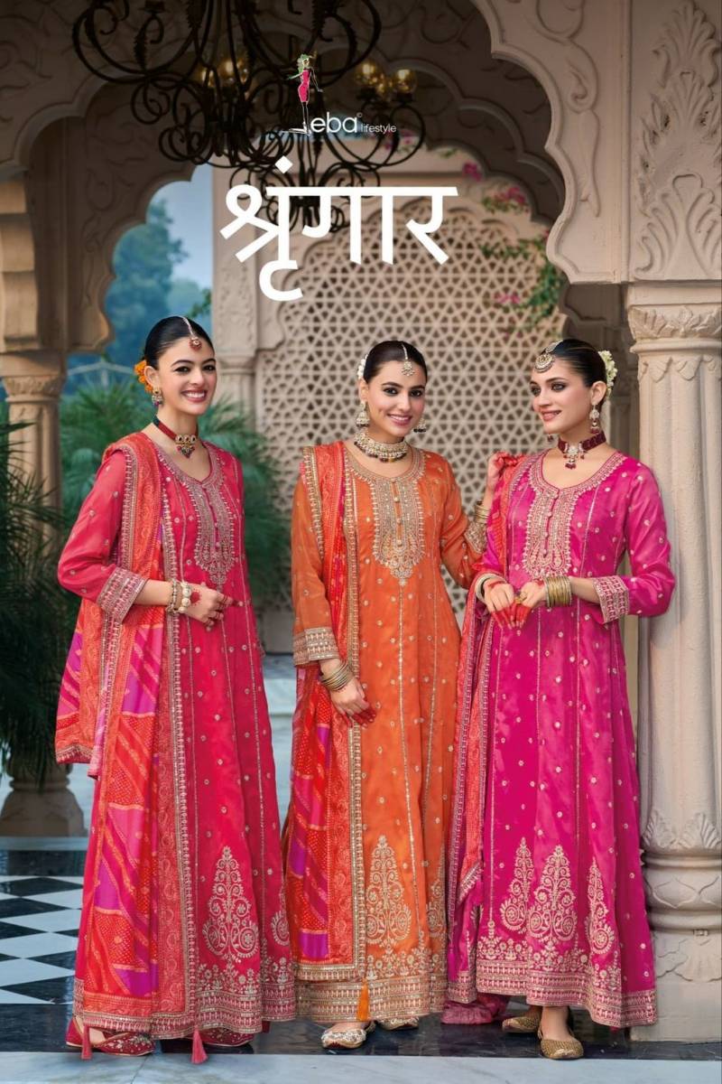 Eba Shringar Shimmer Embroidered Ready Made Suits Collection