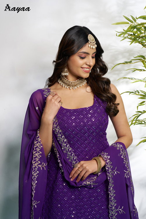 Aayaa Vol 21 Georgette Kurti Bottom With Dupatta Collection