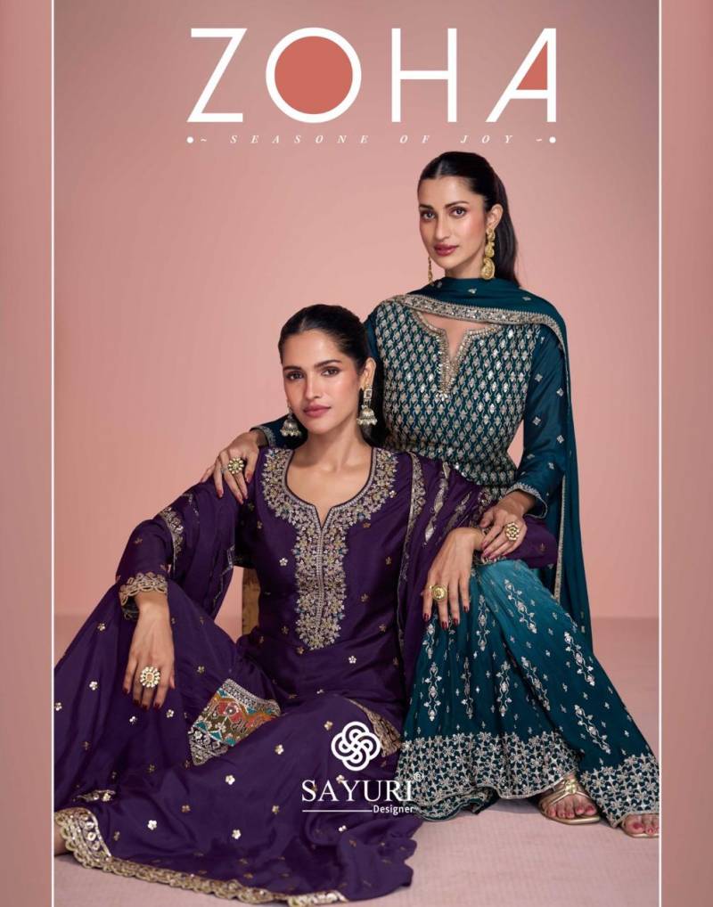 Sayuri Zoha Chinon Silk Designer Salwar Kameez Collection