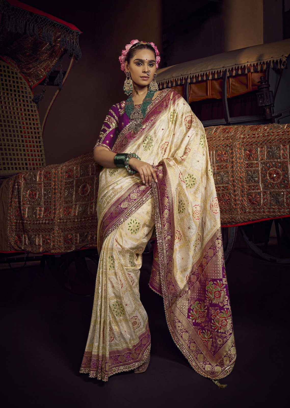 Kira Kimayra Viscose Dola With Handwork Pallu Saree Collection
