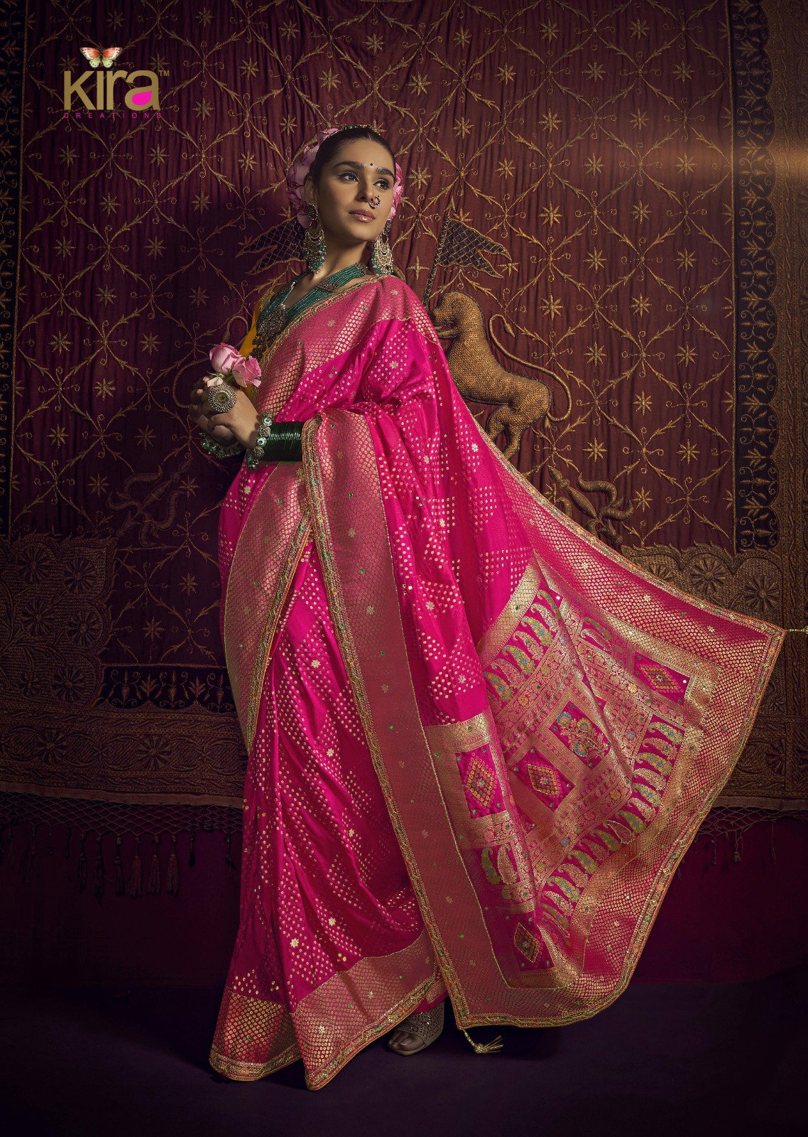 Kira Kimayra Viscose Dola With Handwork Pallu Saree Collection