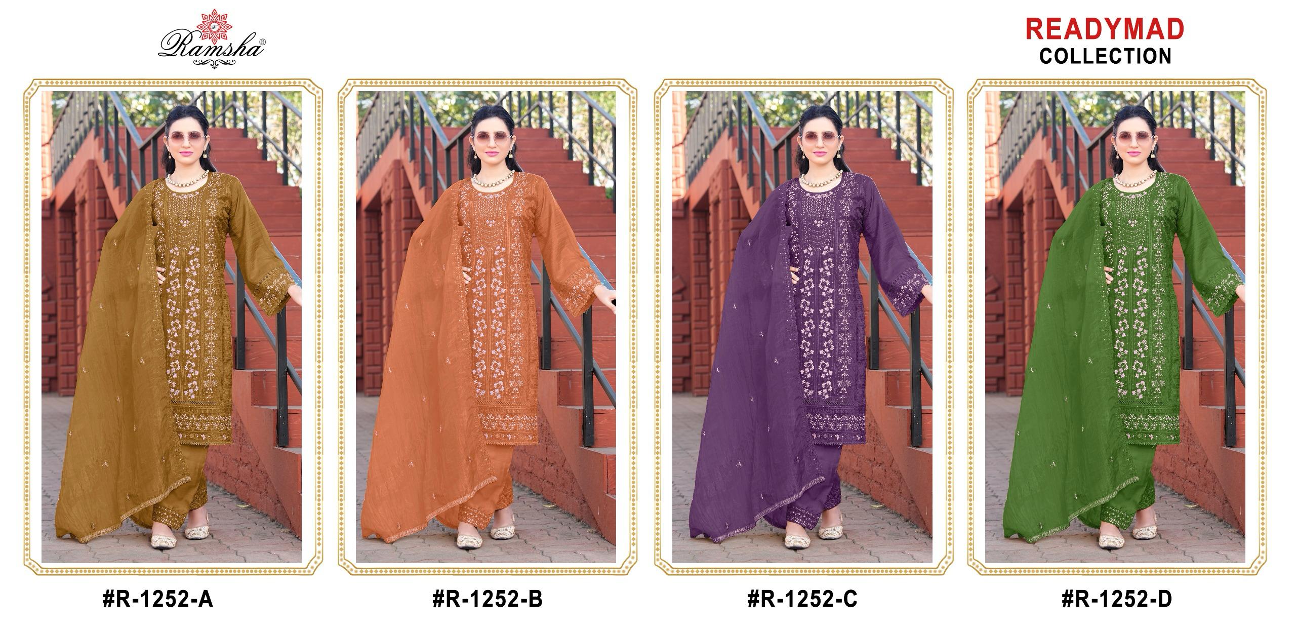 Ramsha R 1252 Nx Gold Crush Ready Made Suits Collection