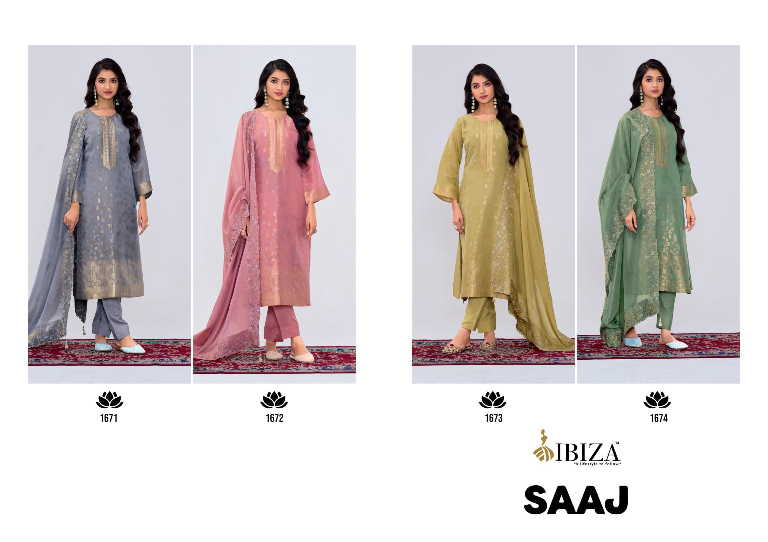 Ibiza Saaj Silk Shimmer Designer Salwar Kameez Collection