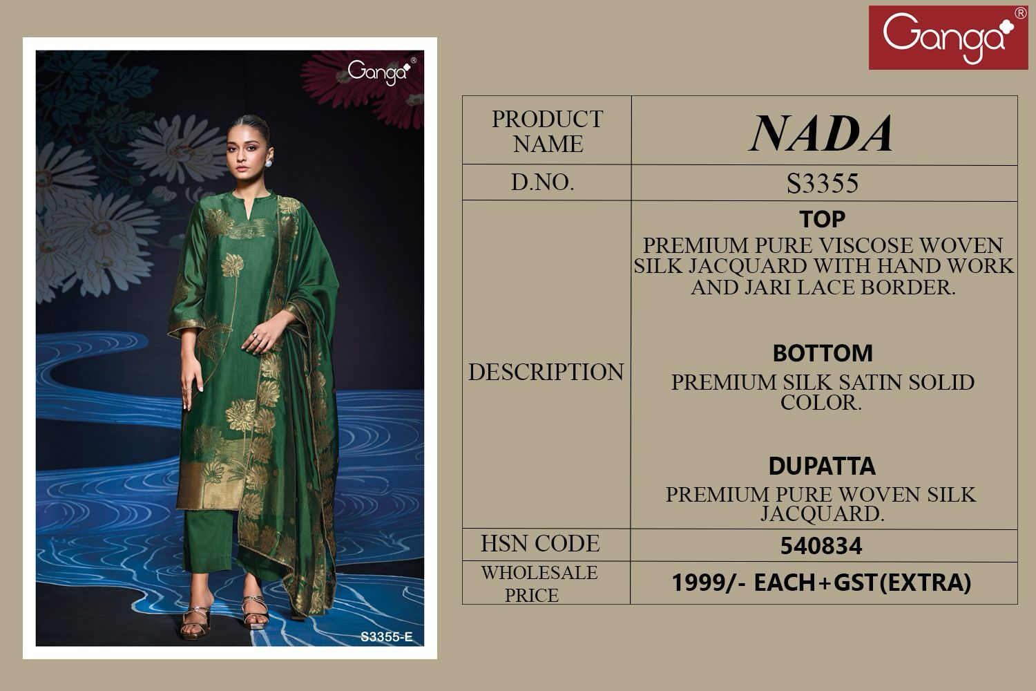 Ganga Nada Viscose Designer Salwar Suits Collection