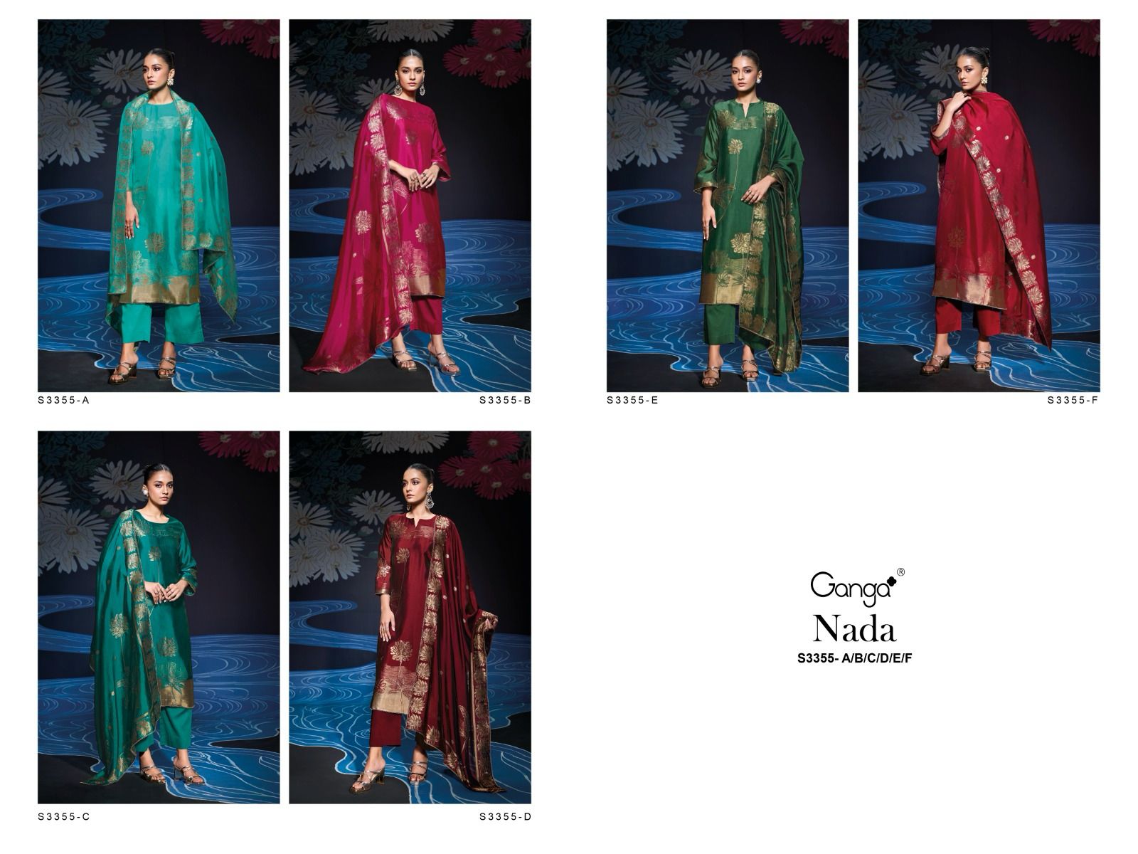 Ganga Nada Viscose Designer Salwar Suits Collection