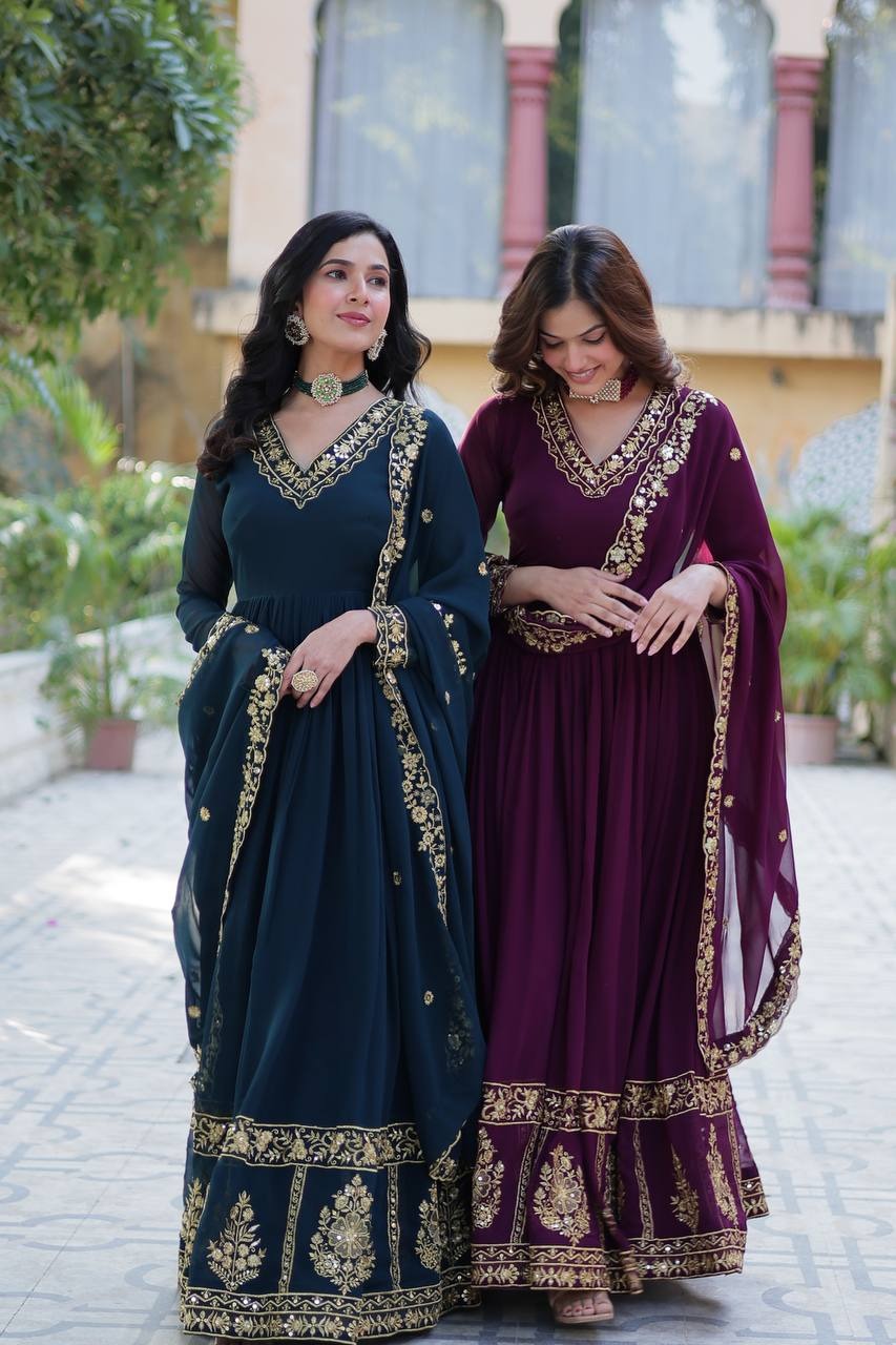 Luna Vol 17 Festive Wear Georgette Embroidered Suits Collection