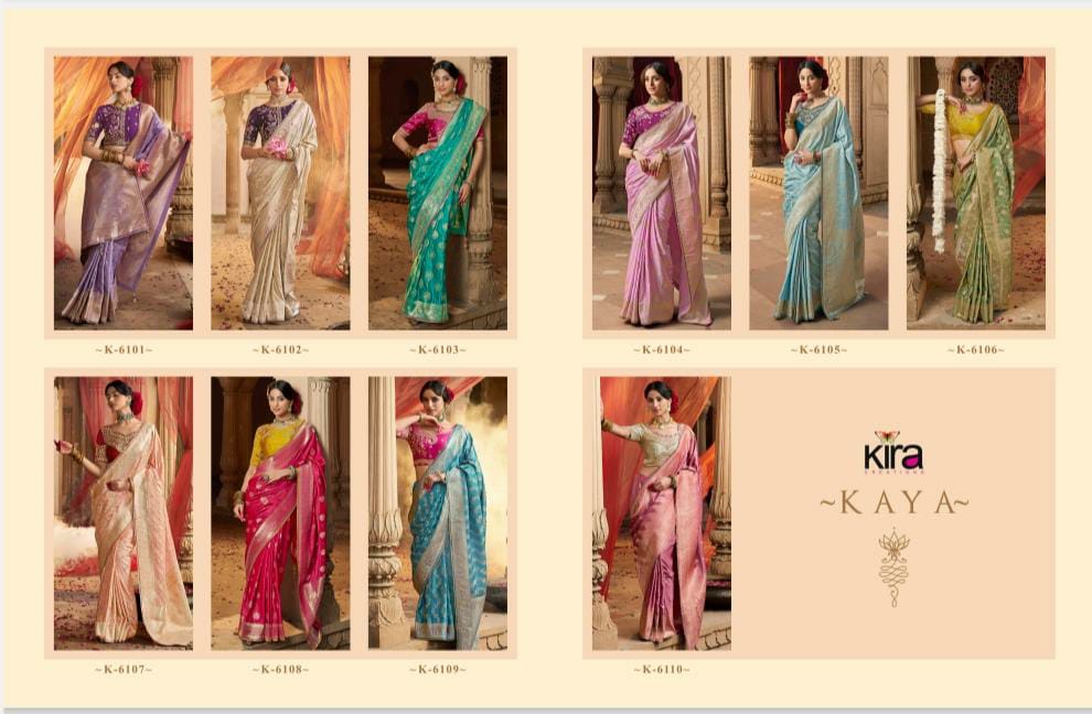 Kira Kaya Satin Based Party Wear Designer Saree Collection