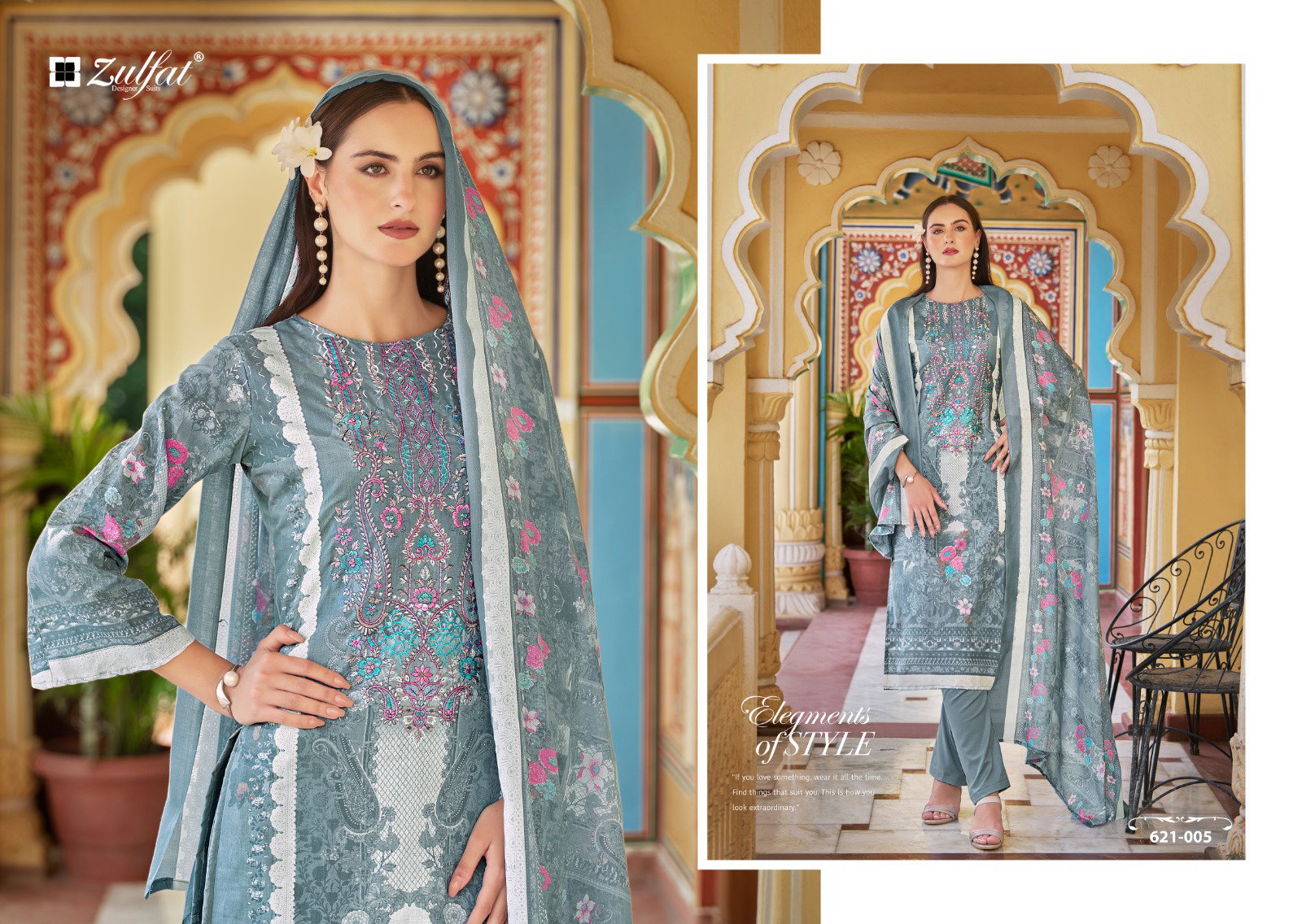 Zulfat Noor Cotton Printed Fancy Dress Material Collection