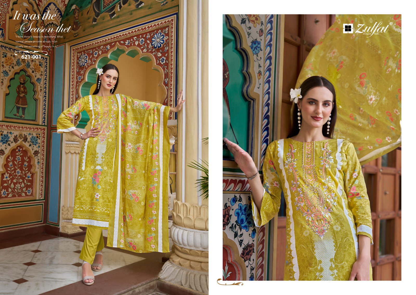 Zulfat Noor Cotton Printed Fancy Dress Material Collection