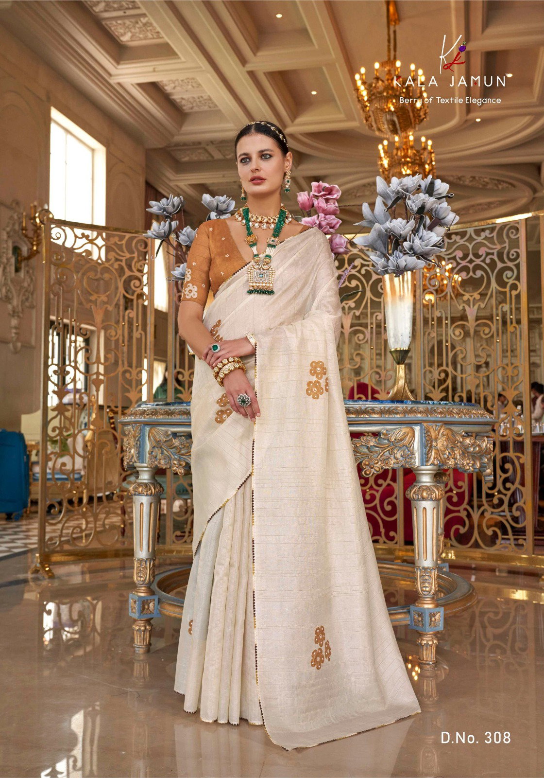 Kala Jamun Lofa Tusser With Hand Touched Work Saree Collection