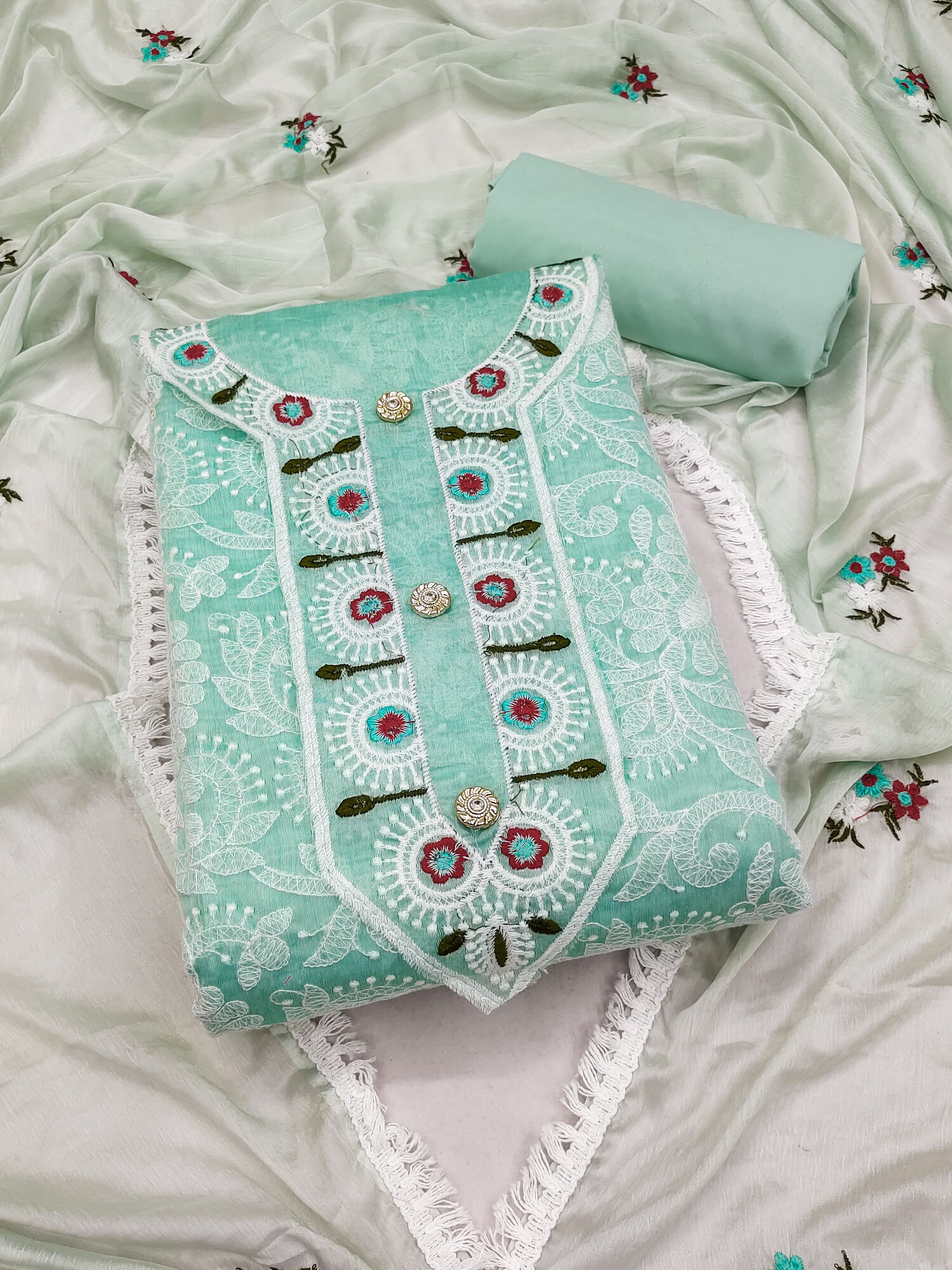 White House 2 Designer Chanderi Dress Material Collection