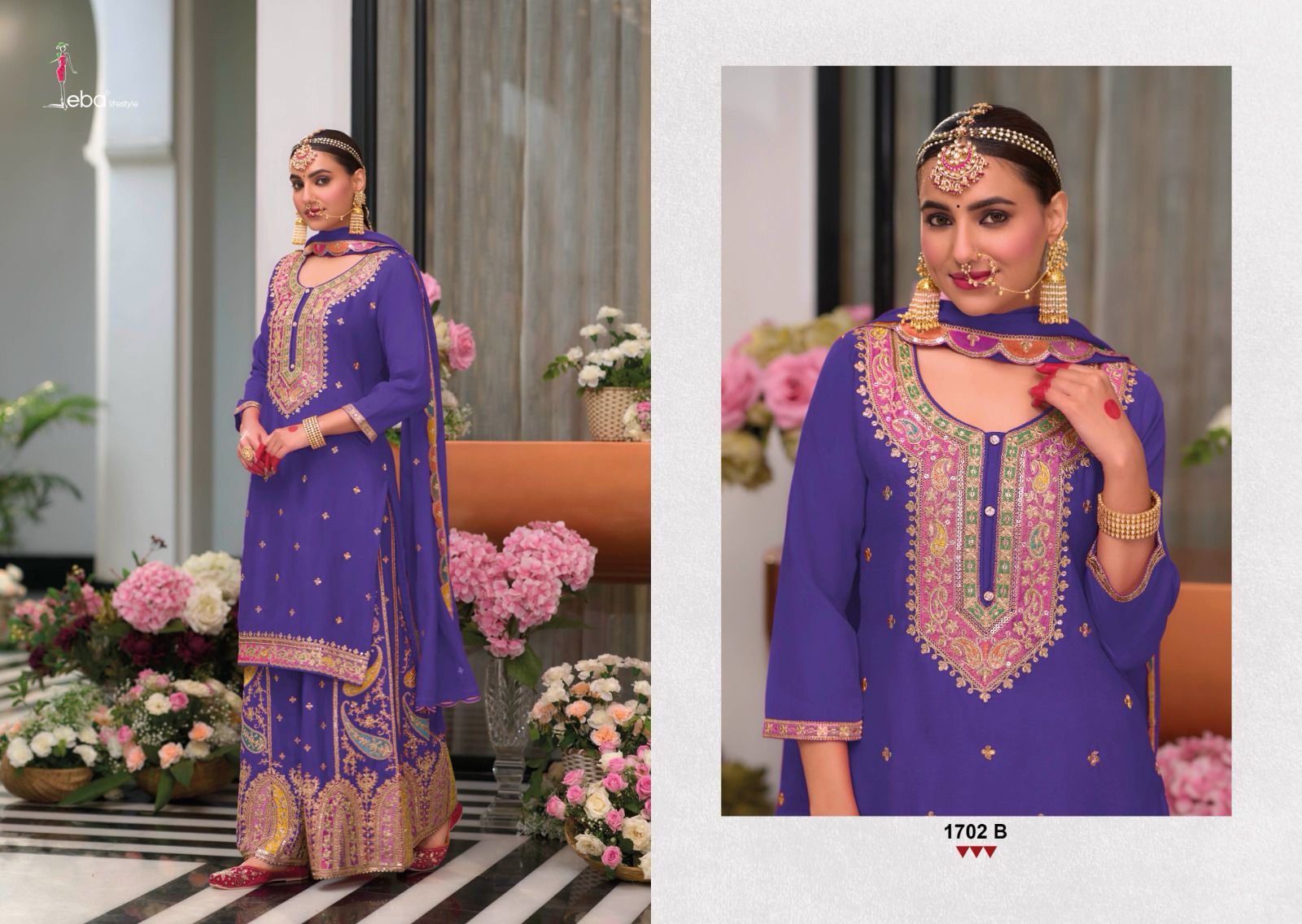 Eba Safroon Vol 3 Color Edition Silver Ready Made Suits Collection