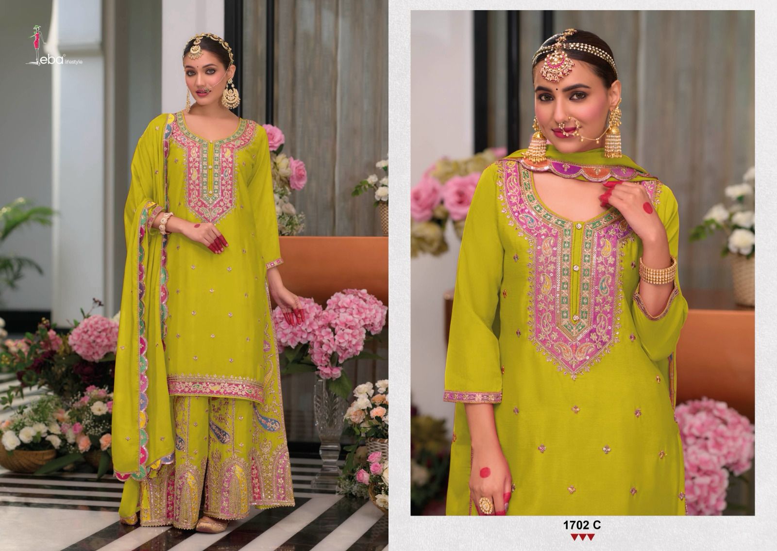 Eba Safroon Vol 3 Color Edition Silver Ready Made Suits Collection