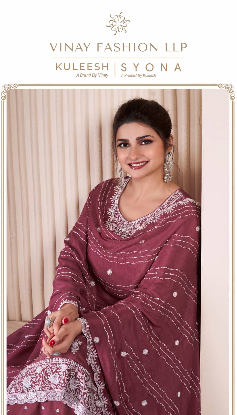 Vinay Kuleesh Syona Chinon Designer Salwar Kameez Collection