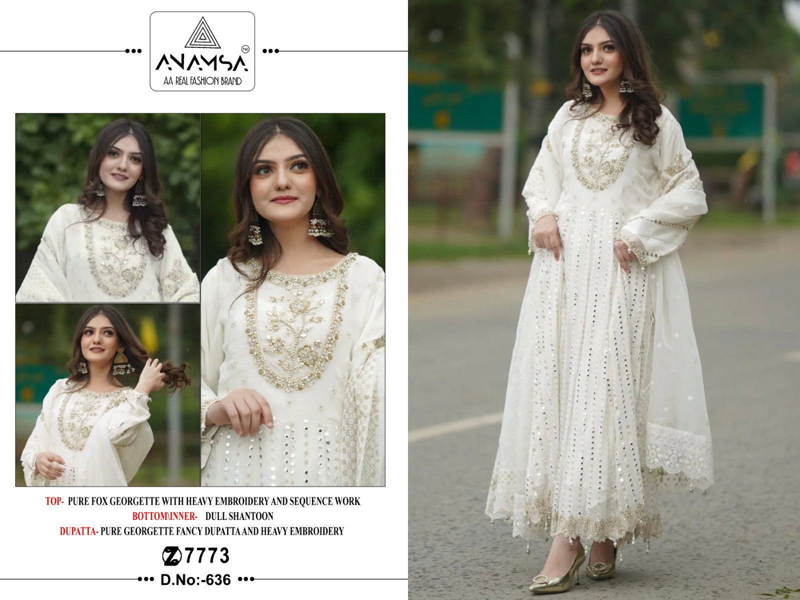 Anamsa 636 Georgette Pakistani Salwar Kameez