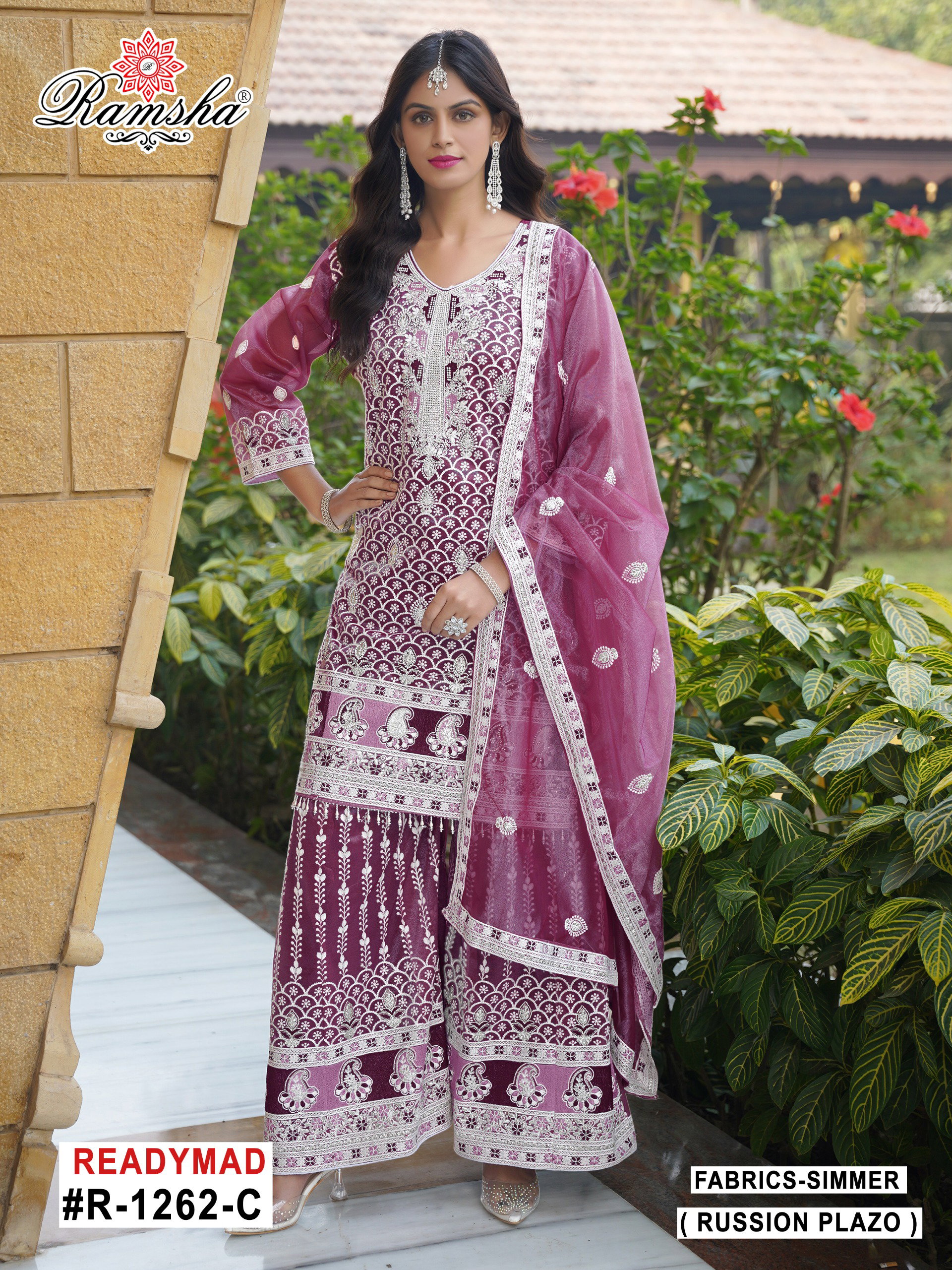 Ramsha R 1262 Nx Shimmer Embroidered Ready Made Suits Collection