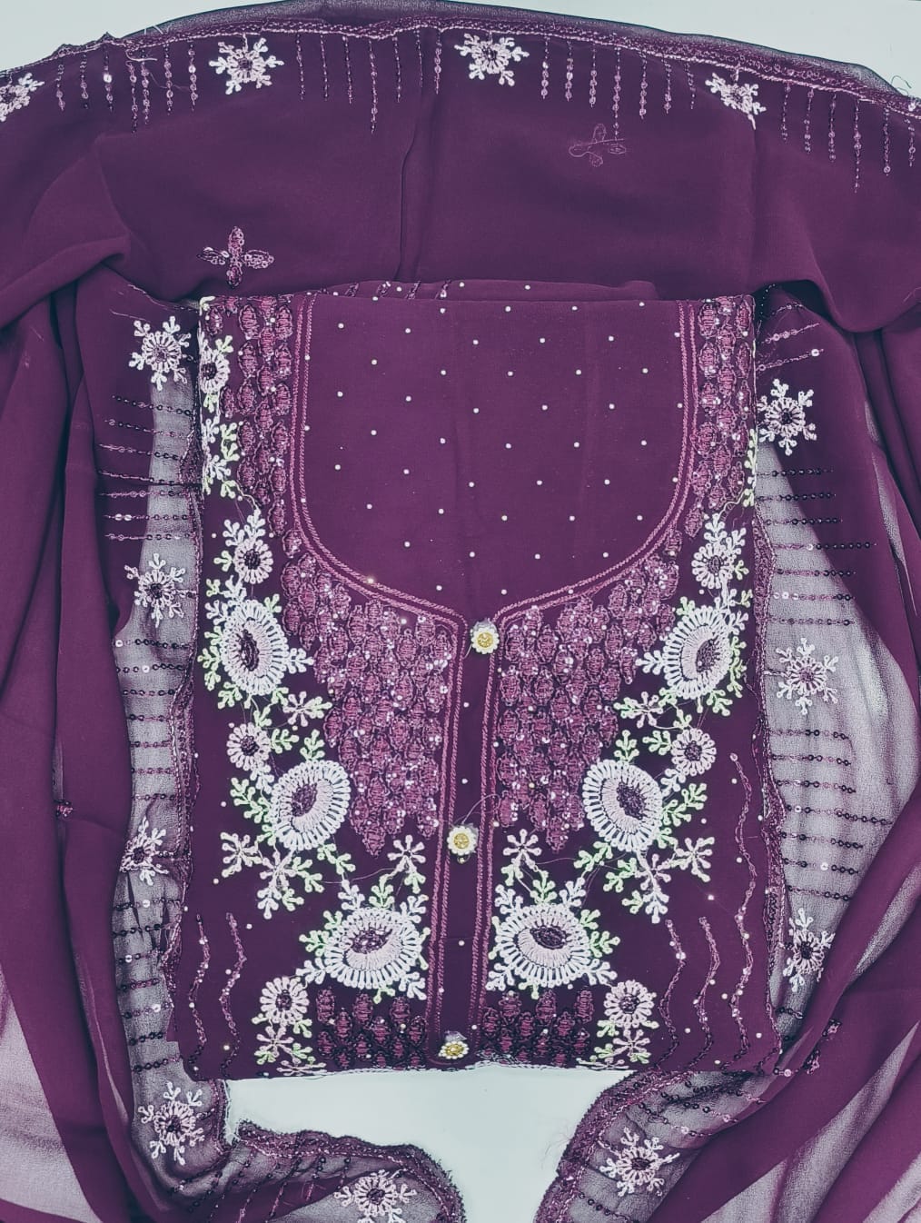 Dubai 5 Faux Georgette Embroidered Dress Material Collection