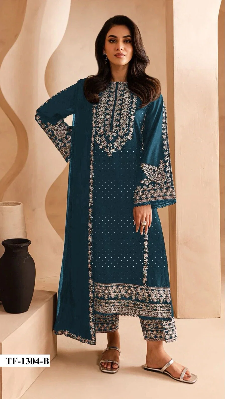Super Hit 1304 A To D Georgette Embroidered Salwar Suits Collection