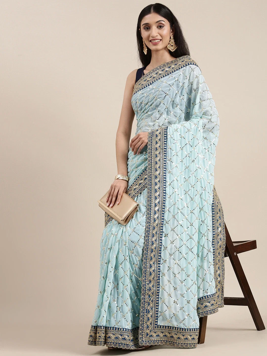Kaaveri 1 Embroidered Worked Stylish Georgette Saree Collection