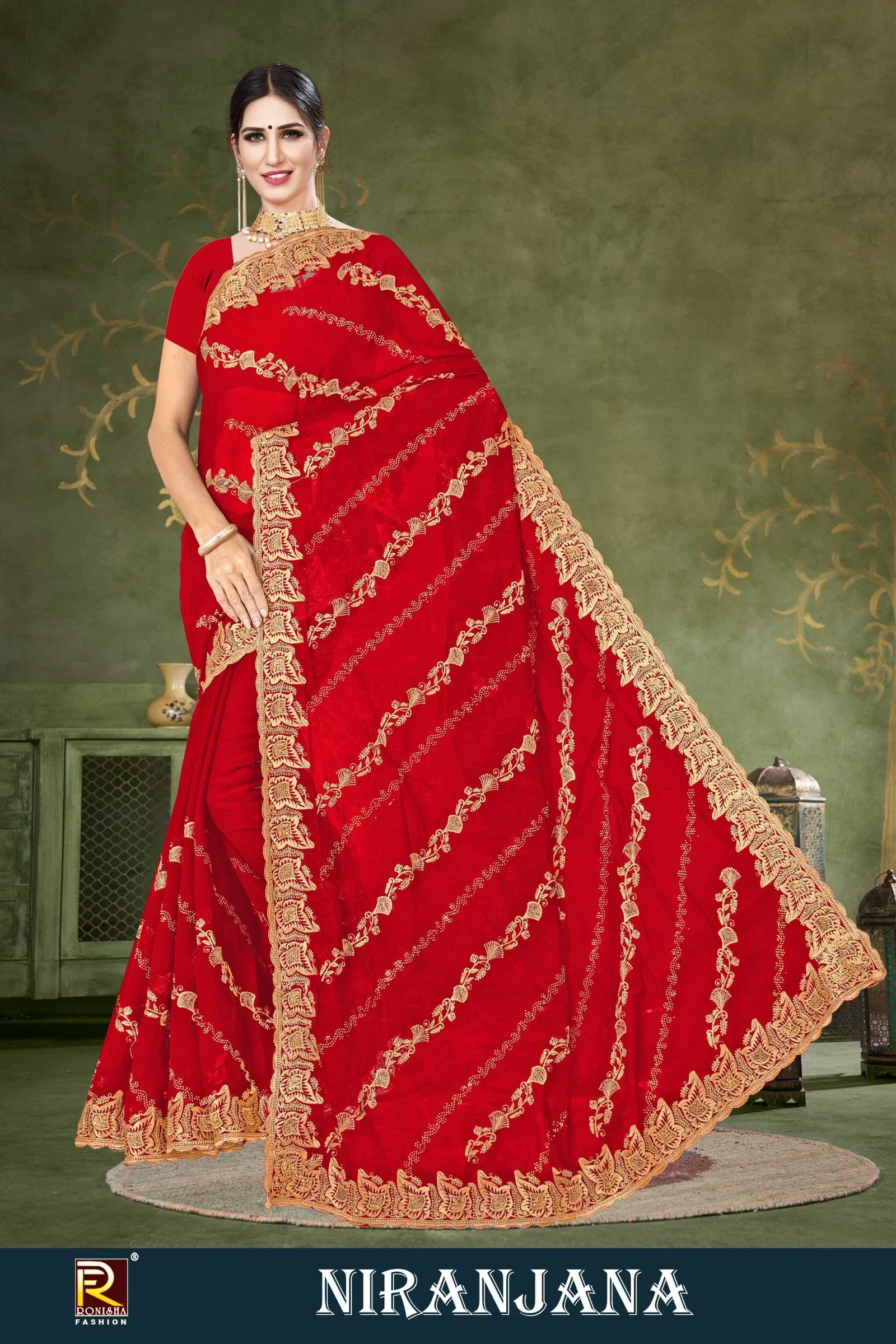 Ronisha Niranjana Party Wear Shimmer Saree Collection