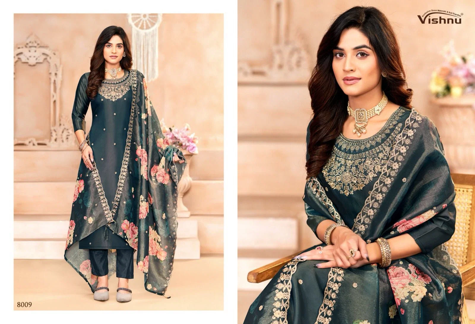 Vishnu Sajada Shimmer Fancy Dress Material Collection