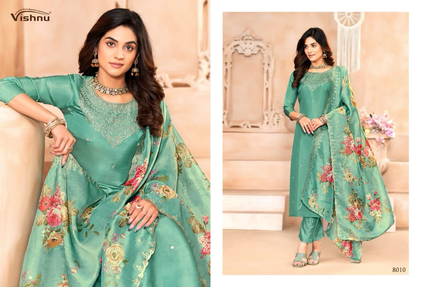 Vishnu Sajada Shimmer Fancy Dress Material Collection