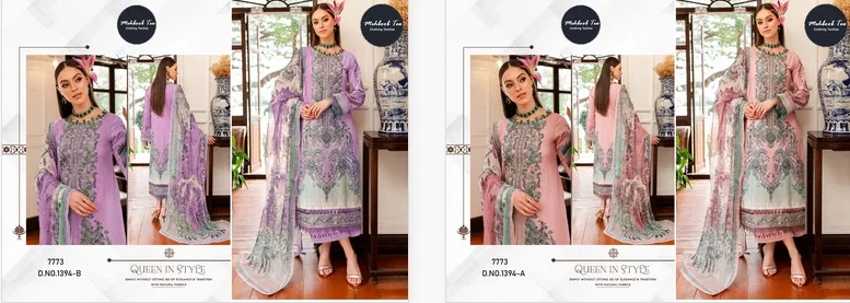 Mehboob Tex 1394 A And B Cotton Dupatta Pakistani Salwar Suits