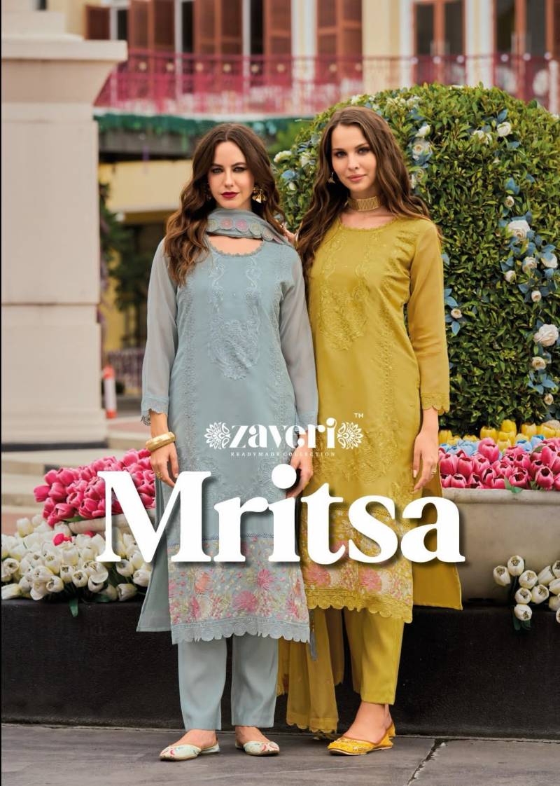 Zaveri Mritsa Soft Organza Embroidered Work Ready Made Collection