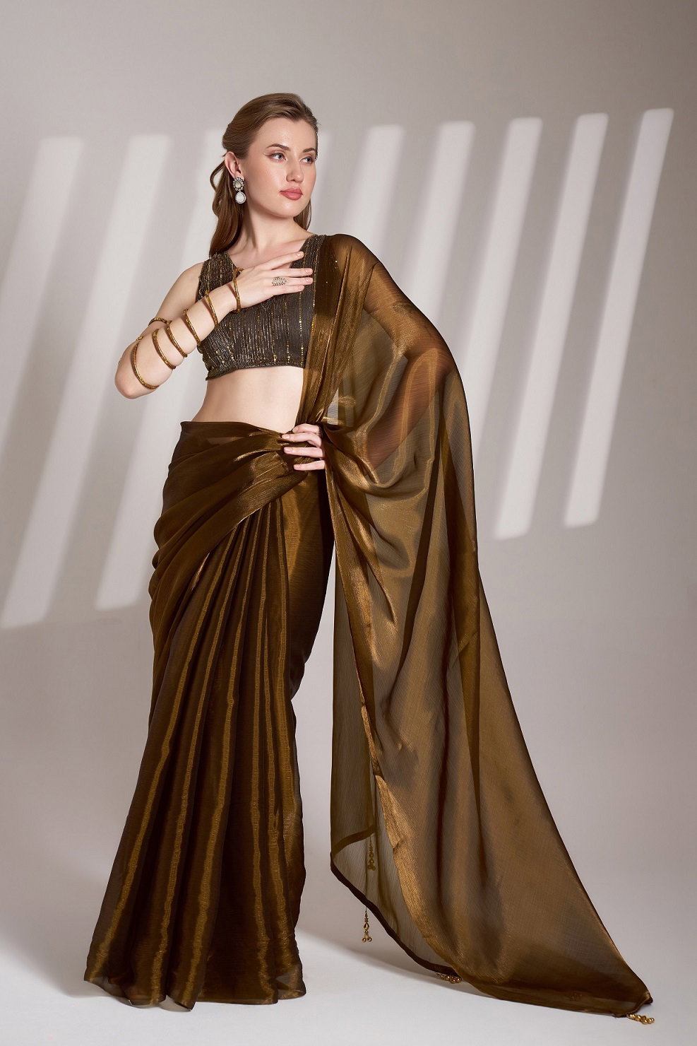 Ziva 33 Party Wear Burberry Organza Saree with Heavy Lace Border 