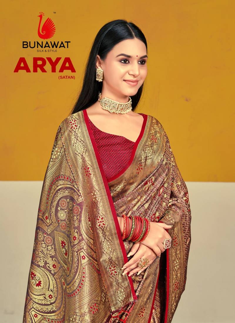 Bunawat Arya Satan Wedding Wear Satin Silk Saree Collection
