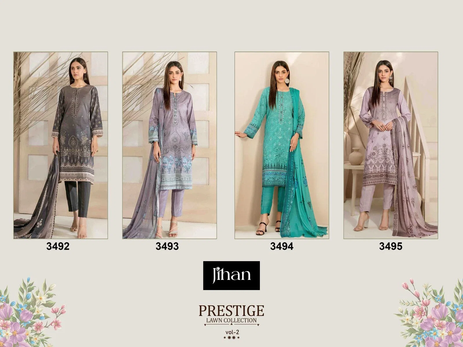 Jihan Prestige Vol 2 Cotton Dupatta Pakistani Salwar Kameez