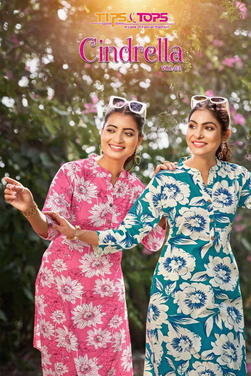Tips And Tops Cindrella Co Ord Set 3 Rayon Printed Collection