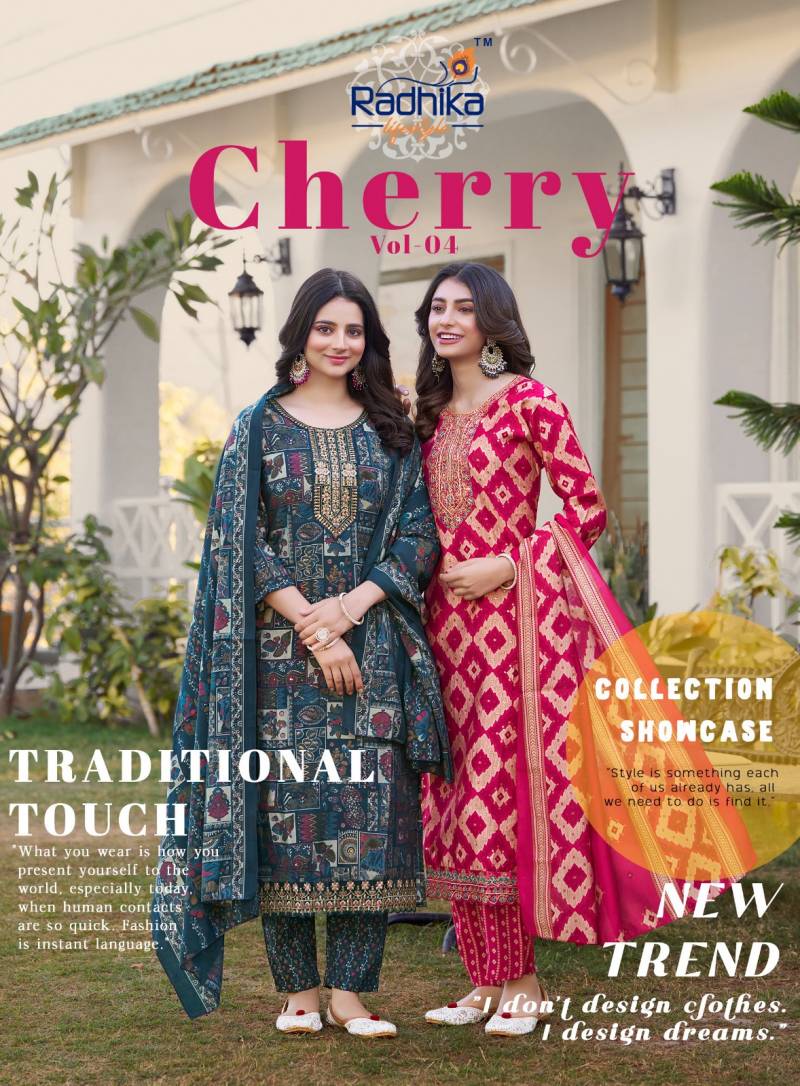 Radhika Cherry Vol 4 Modal Discharge Printed Kurti Bottom With Dupatta