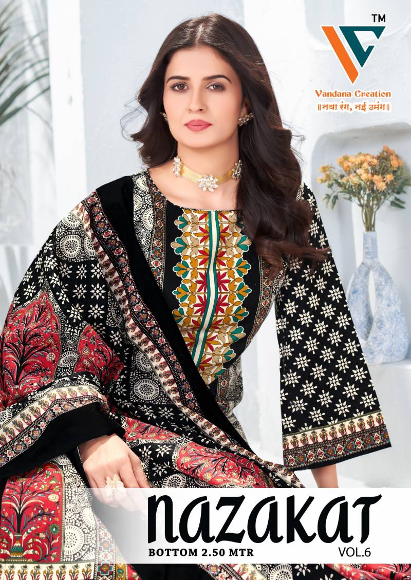 Vandana C Nazakat Vol 6 Cotton Dress Material Collection