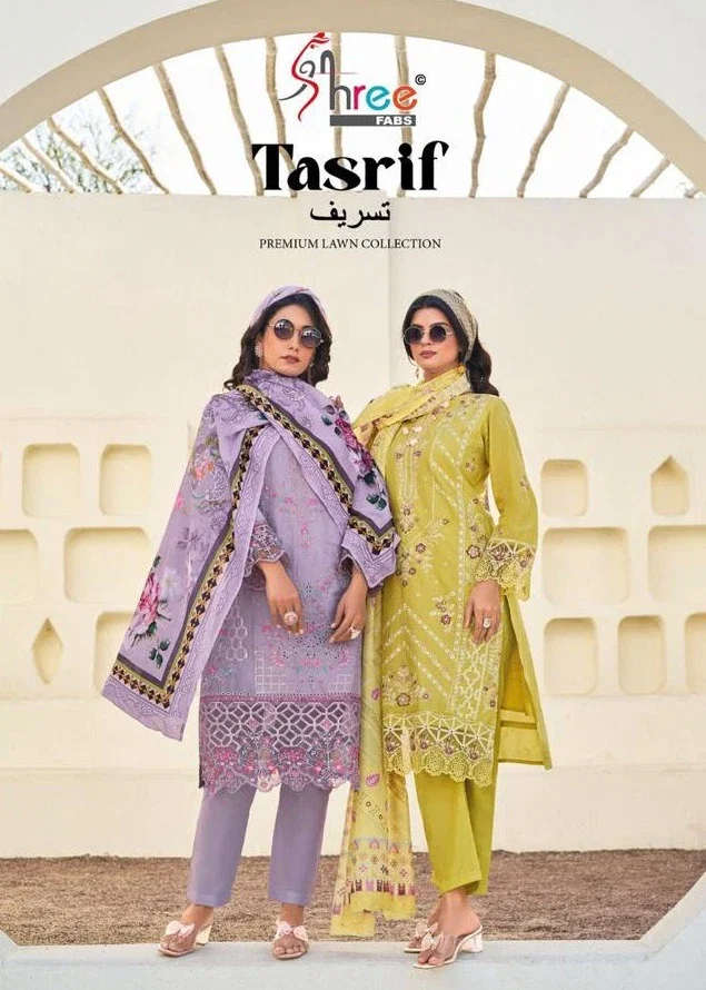 Shree Tasrif Premium Lawn Collection Vol 1 Cotton Dupatta Suit