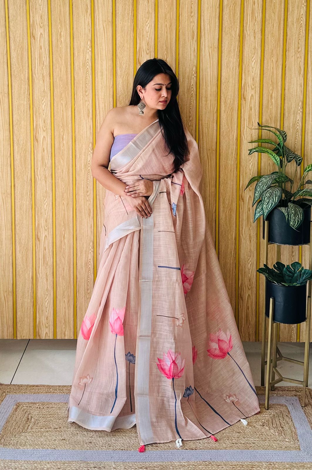 Vc Vinamra A Party Wear Linen Cotton Saree Collection