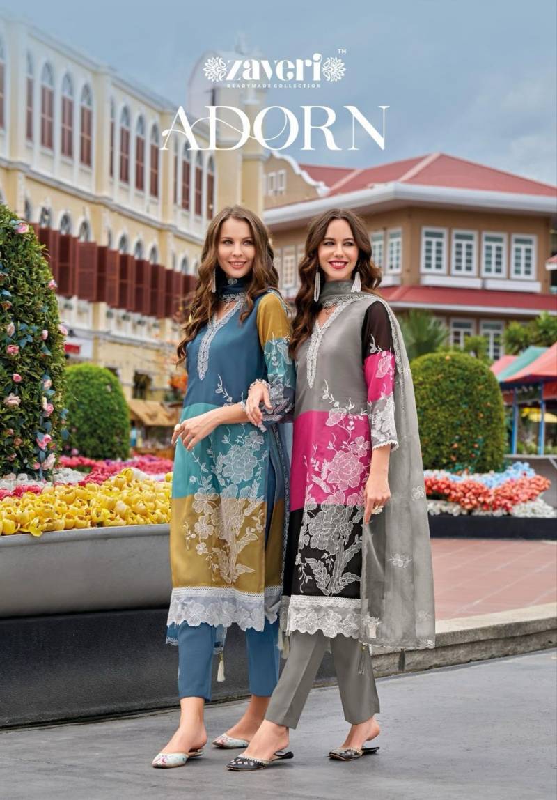 Zaveri Adorn Soft Organza Digital Printed Ready Made Collection