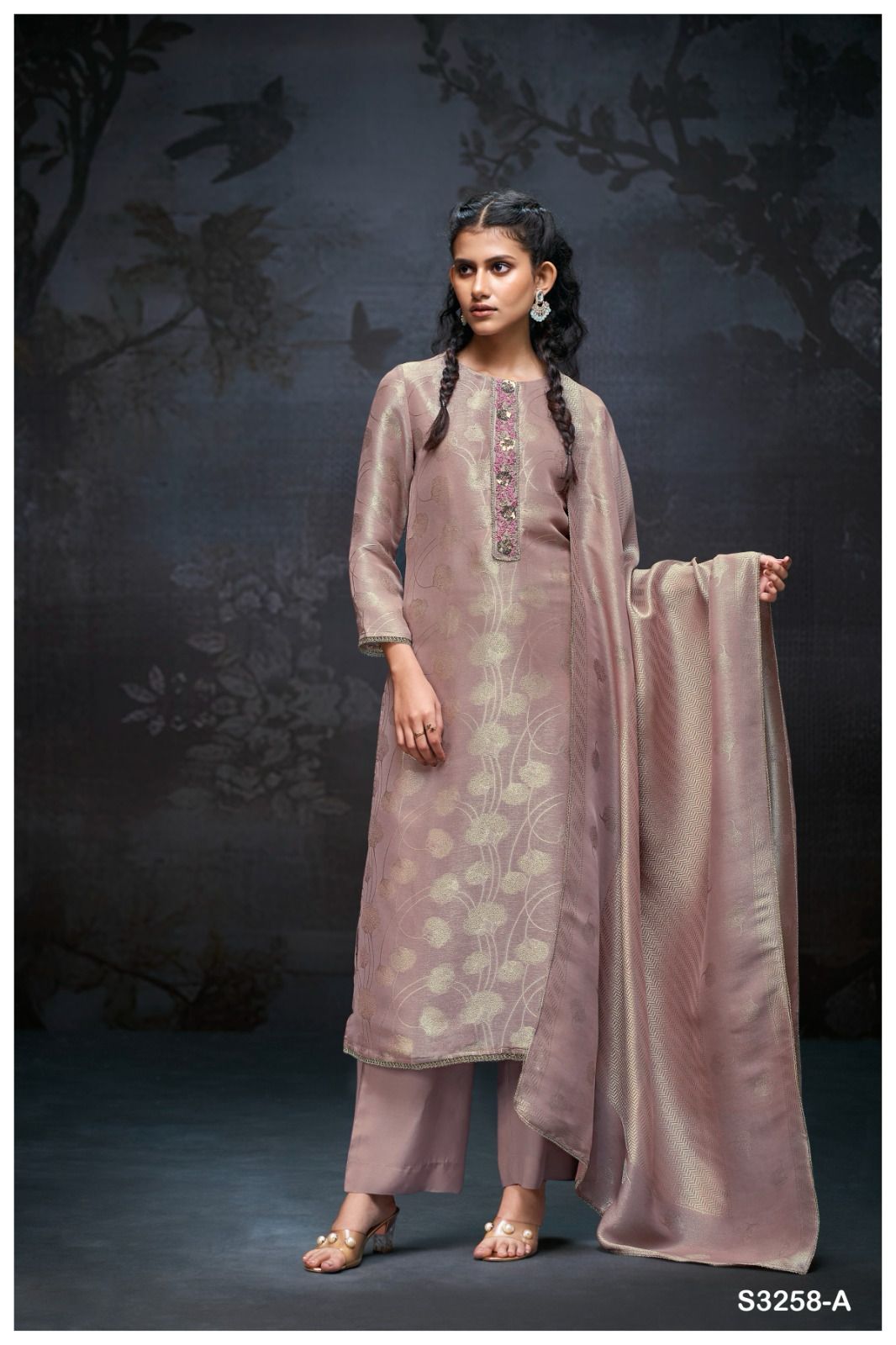 Ganga Cailey Bemberg Silk Jacquard Salwar Suits Collection