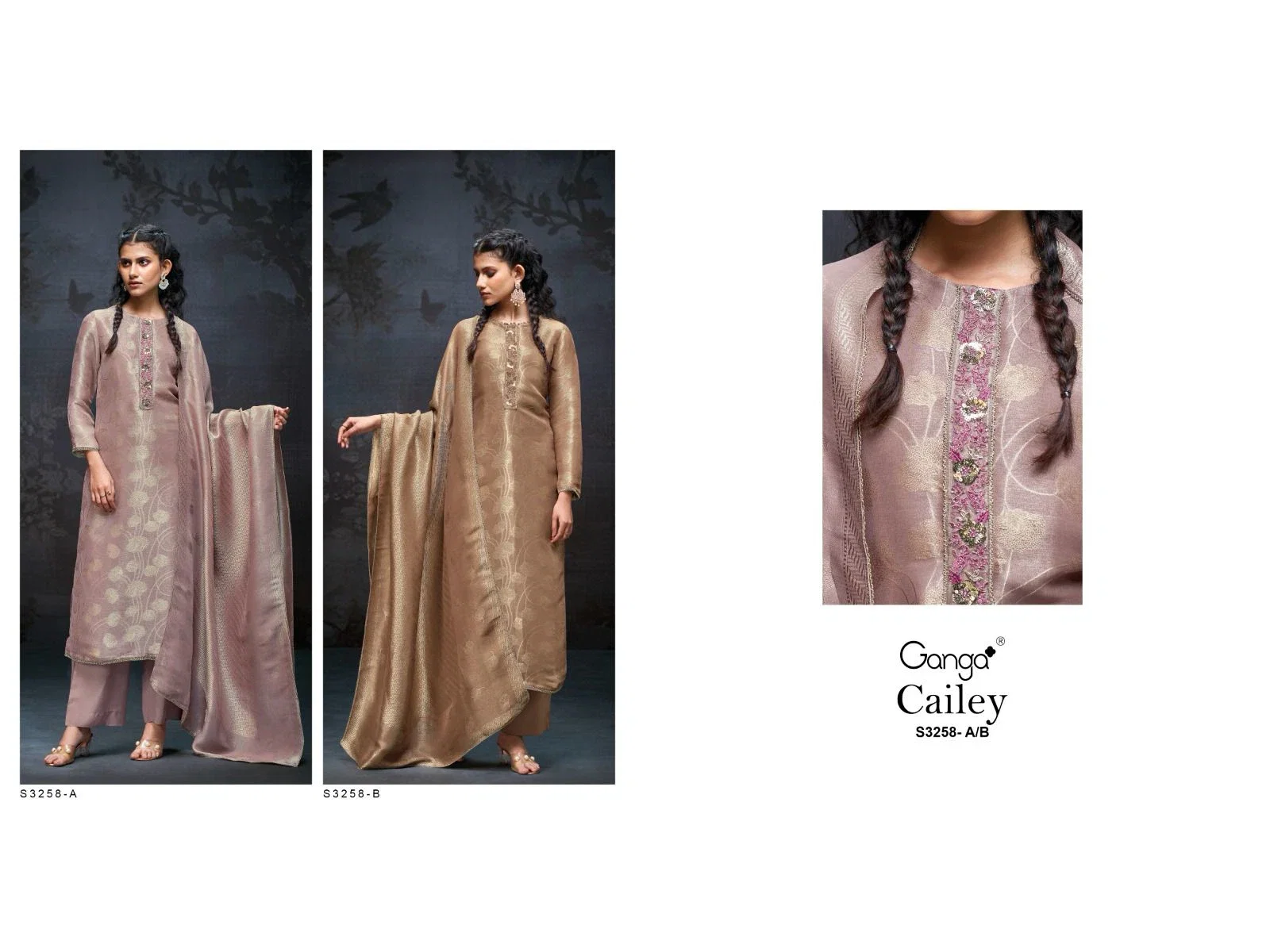 Ganga Cailey Bemberg Silk Jacquard Salwar Suits Collection