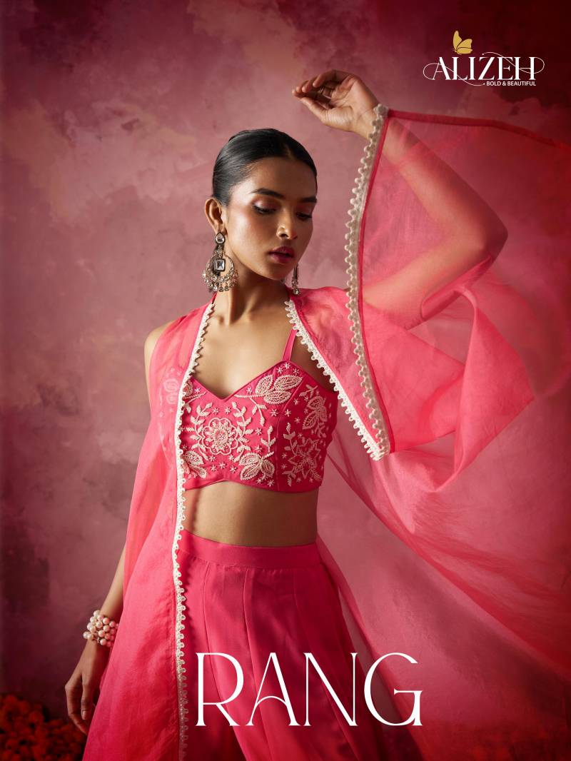 Alizeh Rang Georgette Designer Indo Western Collection