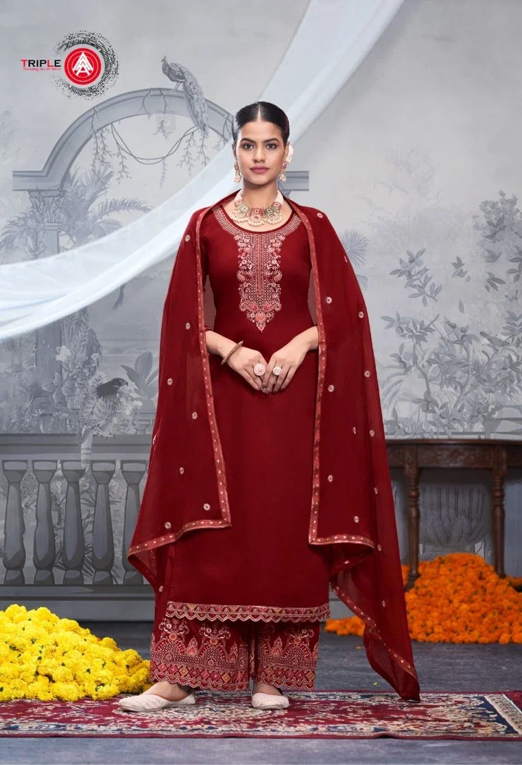 Triple Aaa Kesar Jam Cotton Designer Salwar Suits Collection