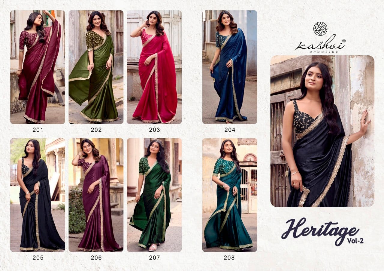 Kashvi Heritage Vol 2 Soft Silk With Coding Lace Saree Collection